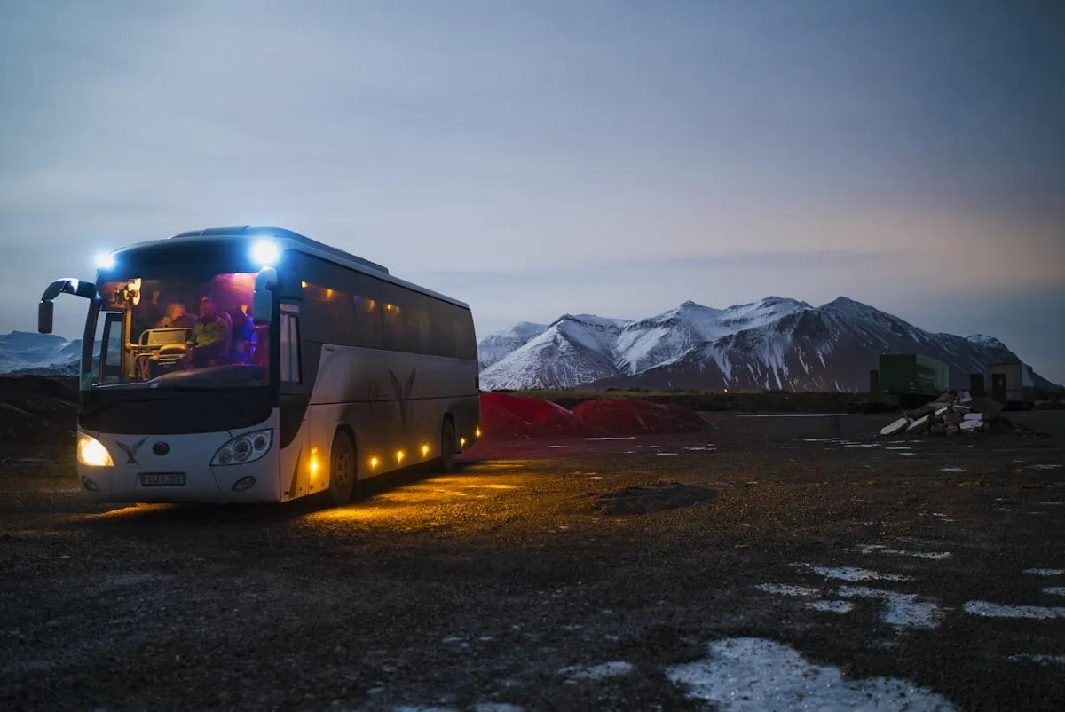 Charter bus on route — GTS Charter contract and fixed-route programs